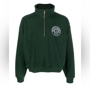 Sporty & Rich Green Half-Zip Sweater